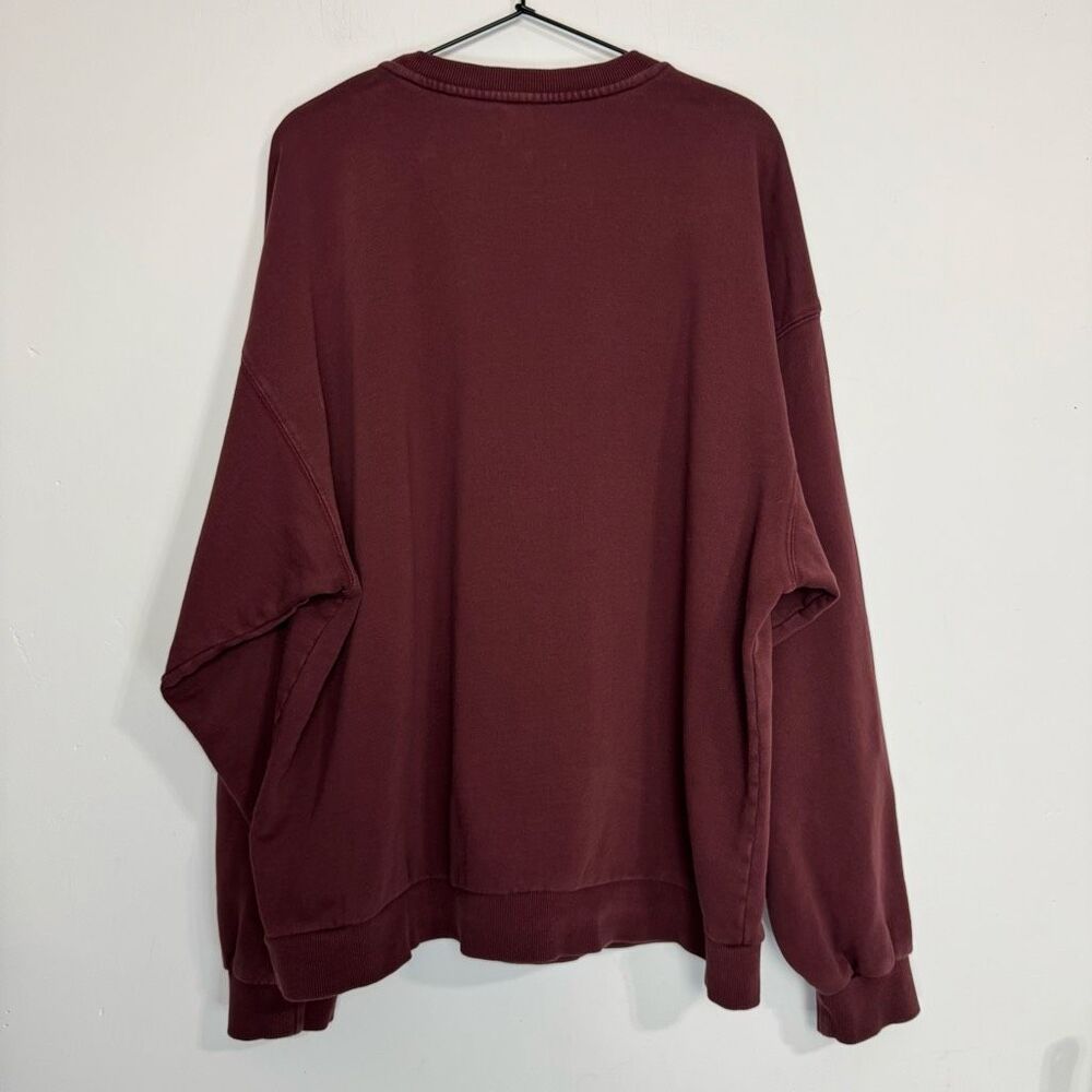 Skims Oxblood Cotton Fleece Crewneck Sweatshirt L - Picture 4 of 6